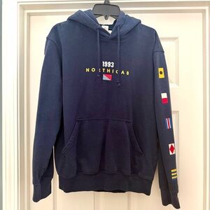 H&M L.O.G.G. Label of Graded Goods Men's Navy Hoodie with Nautical Flags Men’s S